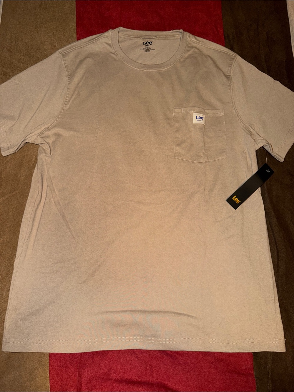 Lee Men’s Short-Sleeve Pocket Tee in Beige